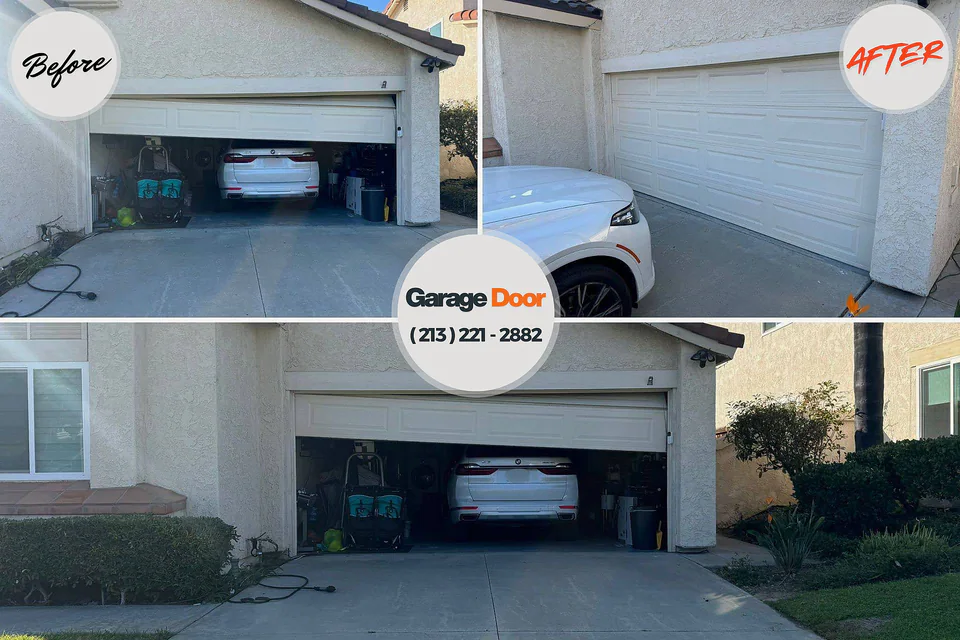 Before and after: garage door repair Clemson University, SC